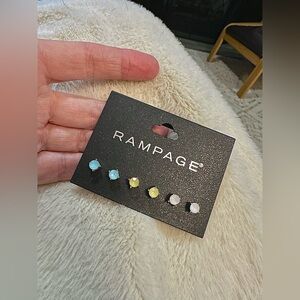 Rampage post earrings multi-color set brand-new package nickel-free